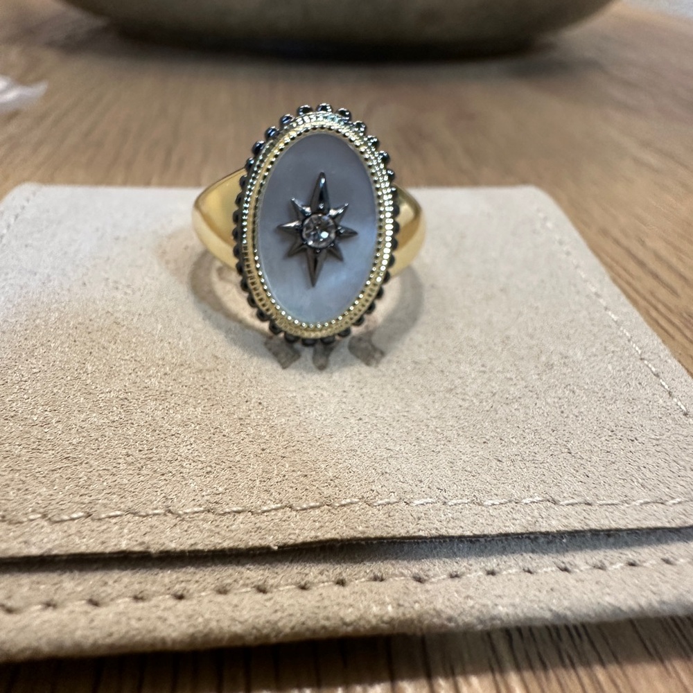 Gorjana vintage burst coin ring